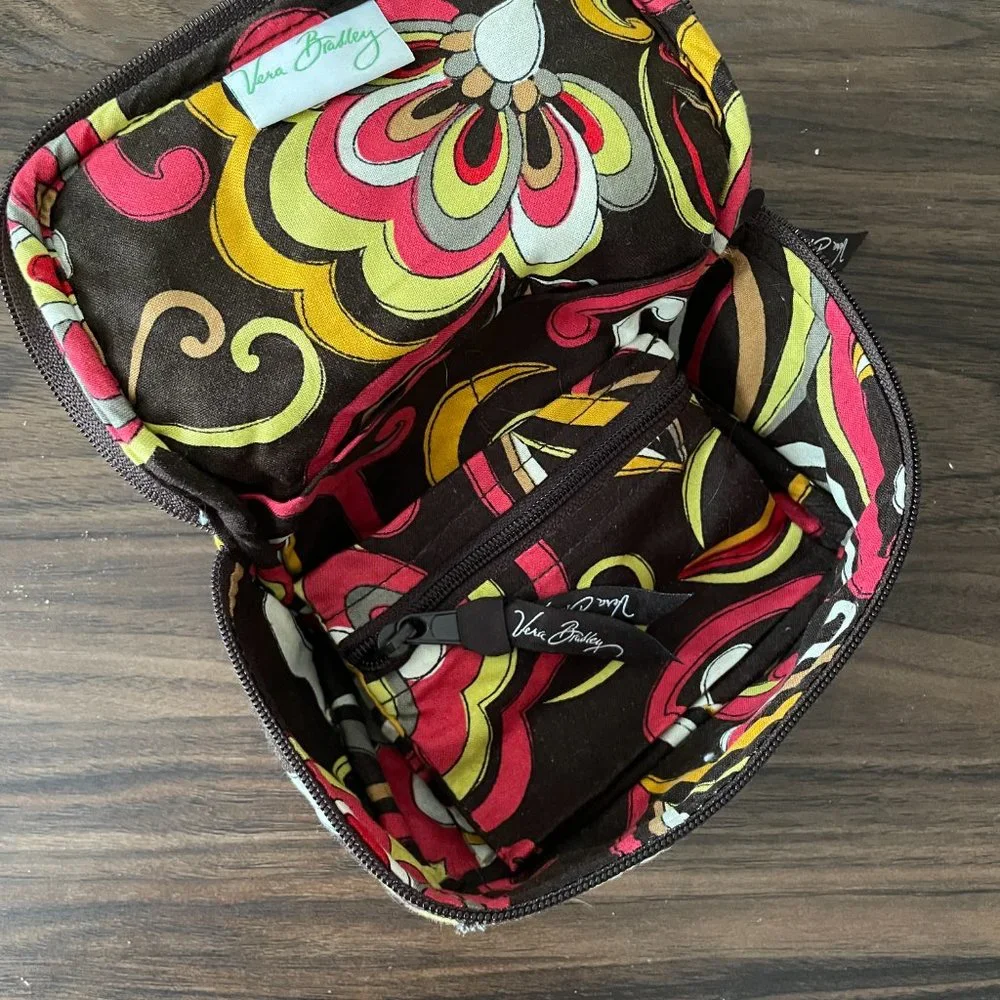Red, Yellow, and Brown Patterned Vera Bradley Small Bag